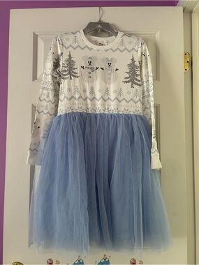 Taylor Joelle x Disney Mickey and Minnie snowflake tutu dress size 14 snowman